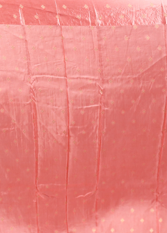 Pink Dupion Silk Saree With Blouse Piece