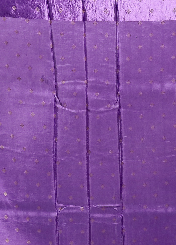 Purple Dupion Silk Saree With Blouse Piece
