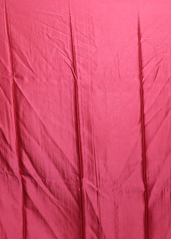Pink Handloom Dupion Pure Silk Saree With Blouse Piece