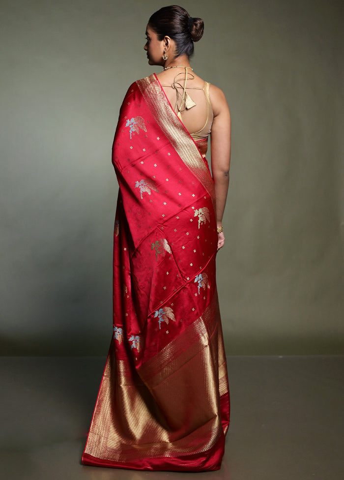 Pink Dupion Silk Saree With Blouse Piece