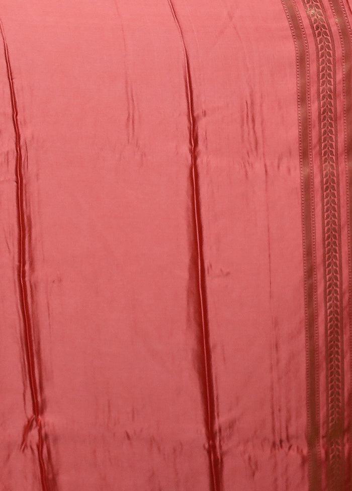 Pink Handloom Tissue Pure Silk Saree With Blouse Piece