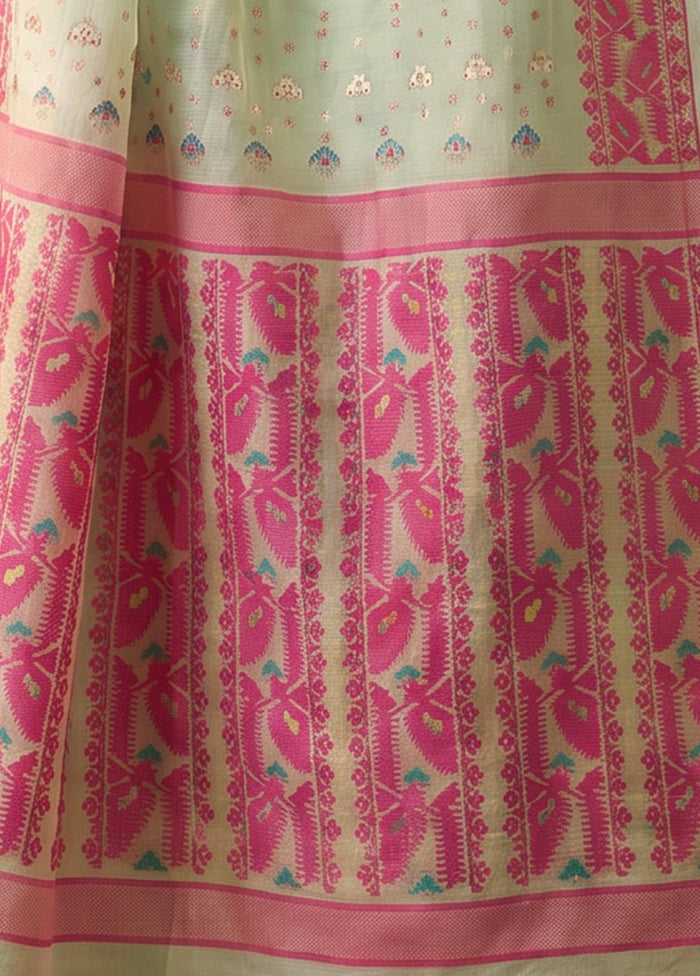 Green Jamdani Cotton Saree Without Blouse Piece