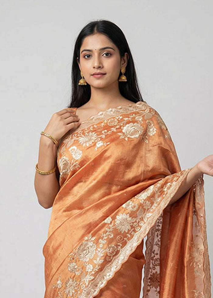 Green Handloom Tissue Pure Silk Saree With Blouse Piece