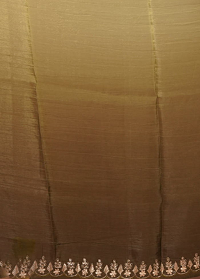 Green Tissue Silk Saree With Blouse Piece