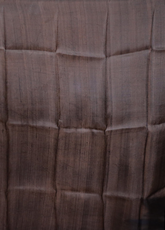 Black Printed Pure Silk Saree Without Blouse Piece