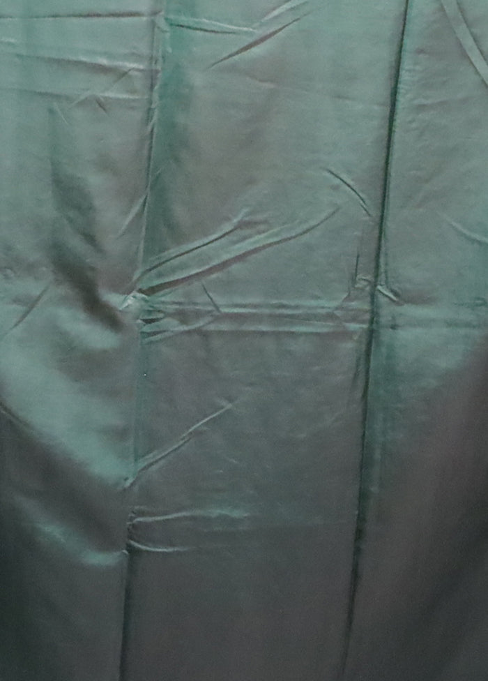 Green Kantha Stitch Silk Saree With Blouse Piece