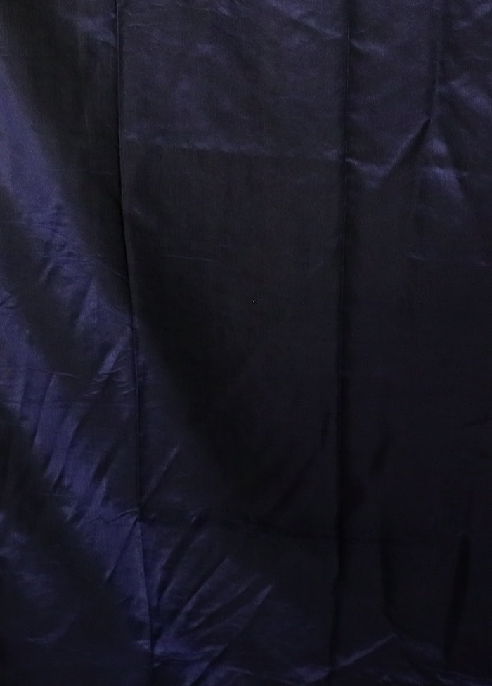 Blue Dupion Silk Saree With Blouse Piece