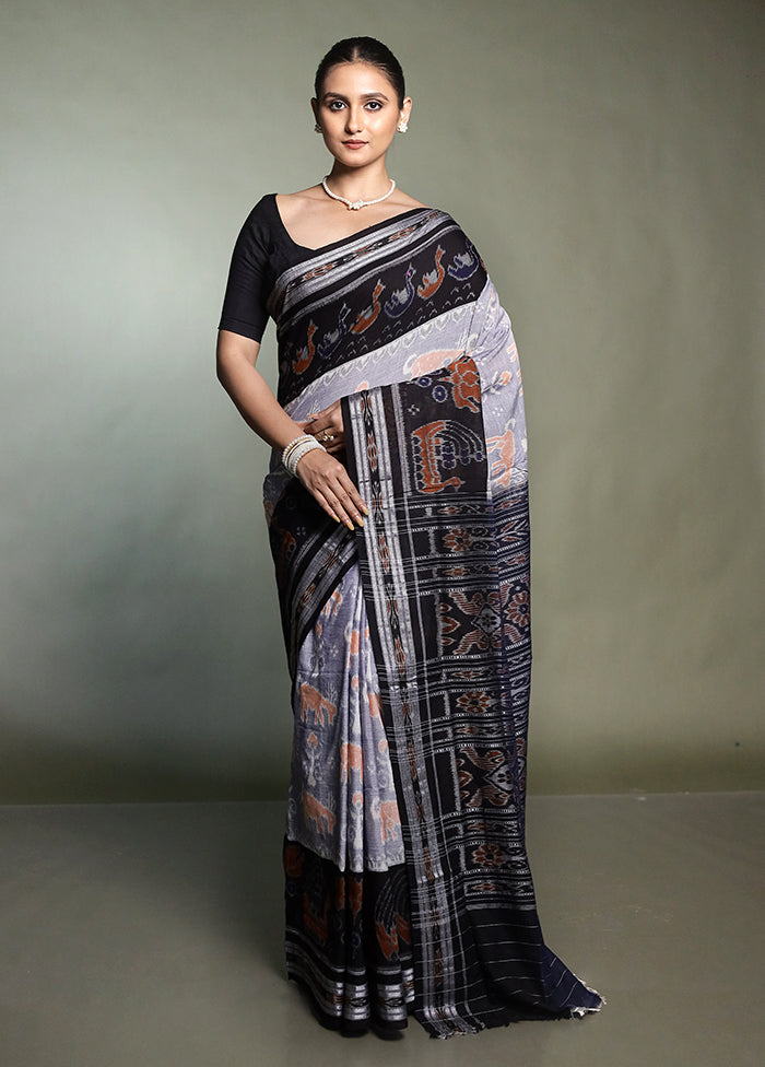 Black Bomkai Silk Saree Without Blouse Piece