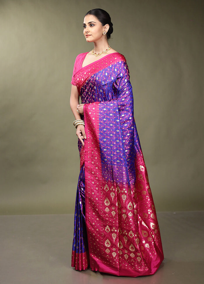 Blue Tanchoi Silk Saree With Blouse Piece