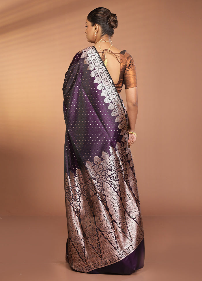 Black Banarasi Silk Saree With Blouse Piece