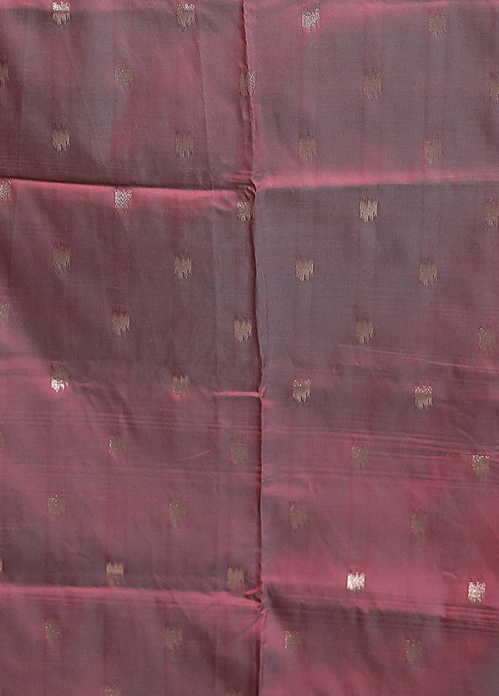 Blue Dupion Silk Saree With Blouse Piece