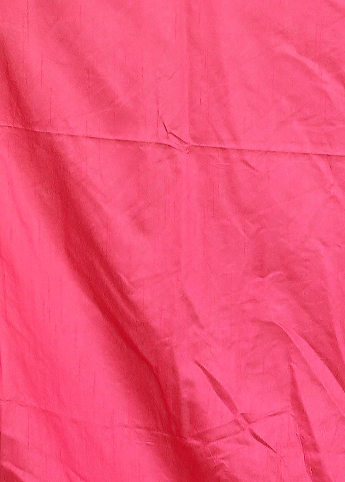 Pink Dupion Silk Saree With Blouse Piece