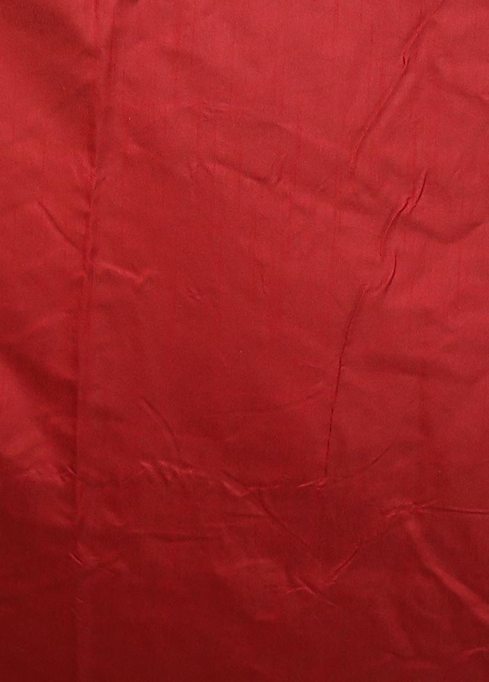 Maroon Dupion Silk Saree With Blouse Piece