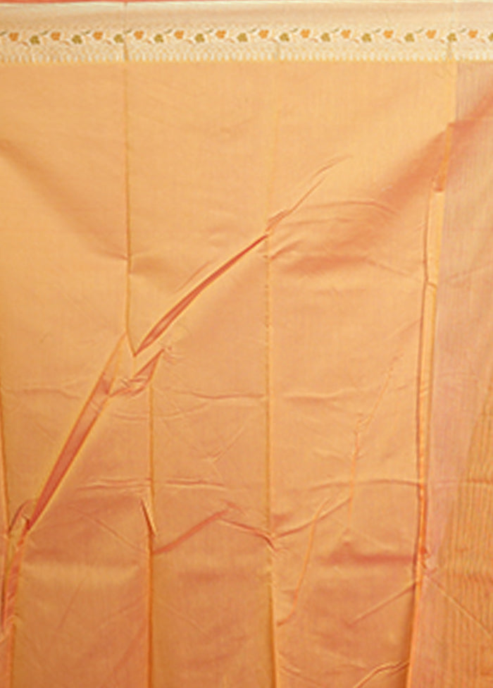 Pink Kora Silk Saree With Blouse Piece