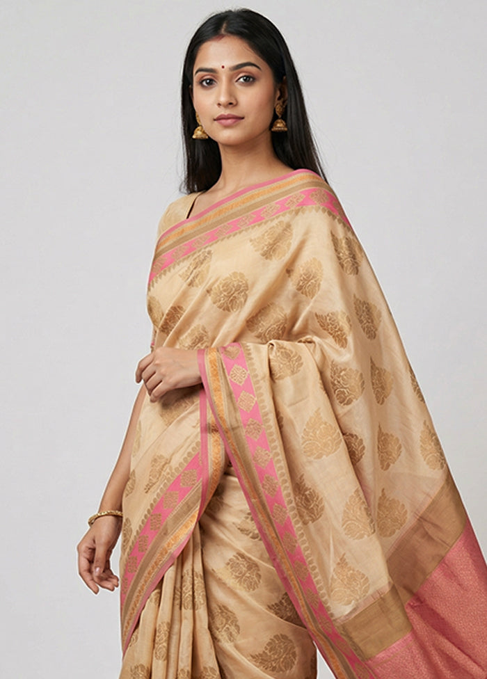 Purple Kora Silk Saree With Blouse Piece