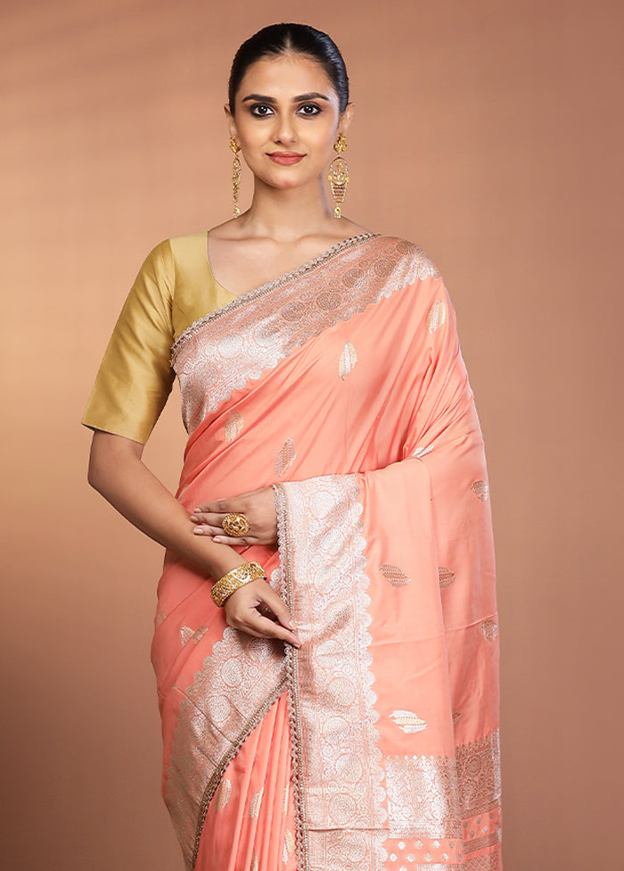Pink Katan Silk Saree With Blouse Piece