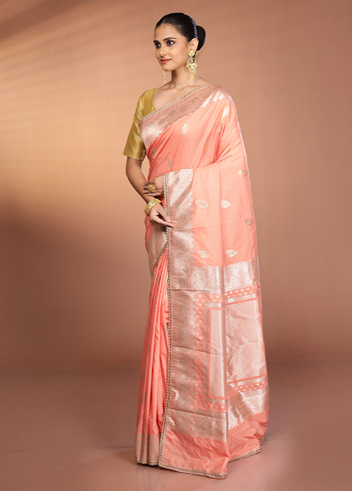 Pink Katan Silk Saree With Blouse Piece