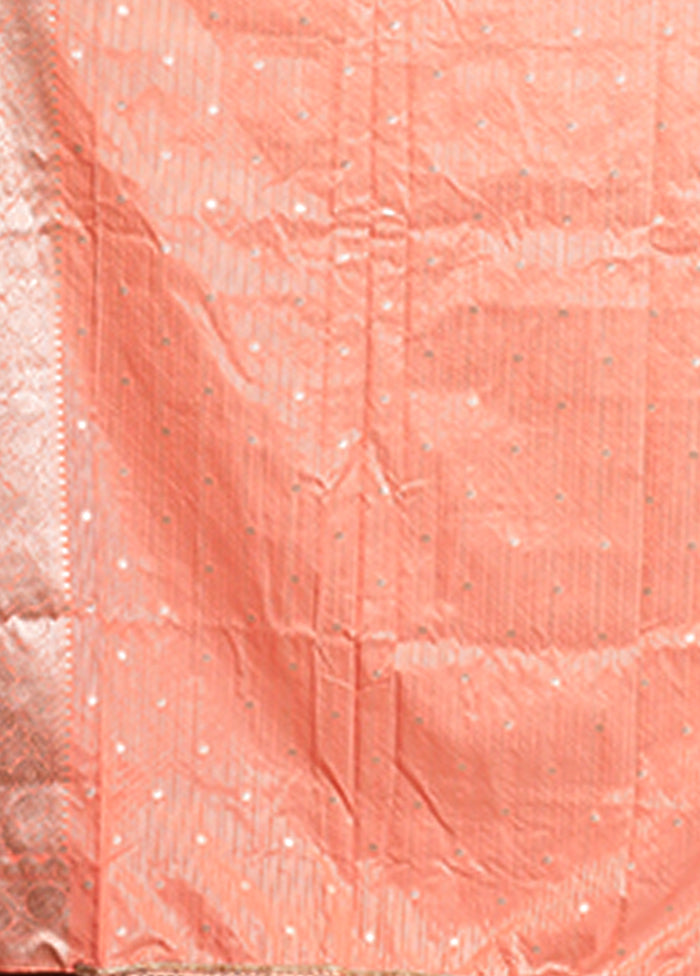 Pink Katan Silk Saree With Blouse Piece