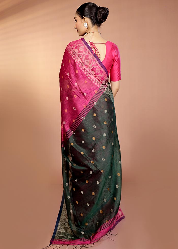 Purple Matka Silk Saree With Blouse Piece