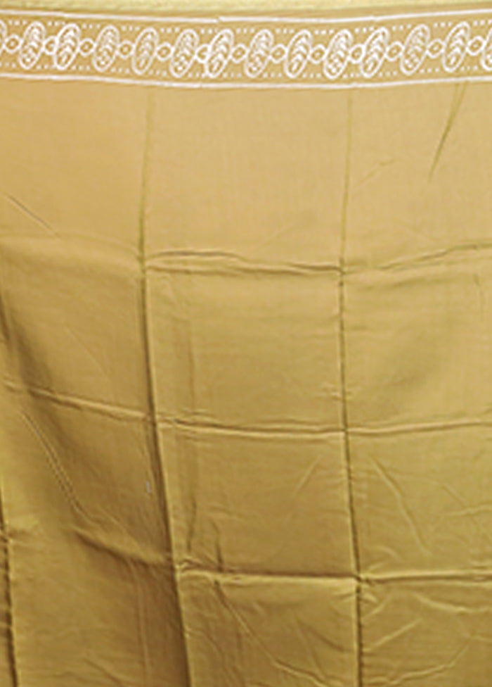 Green Chanderi Silk Saree With Blouse Piece