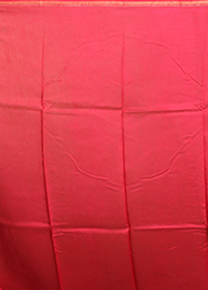 Pink Chanderi Silk Saree With Blouse Piece
