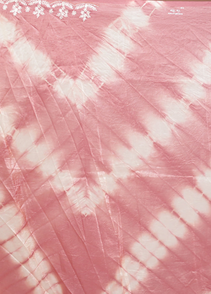 Pink Tissue Silk Saree With Blouse Piece