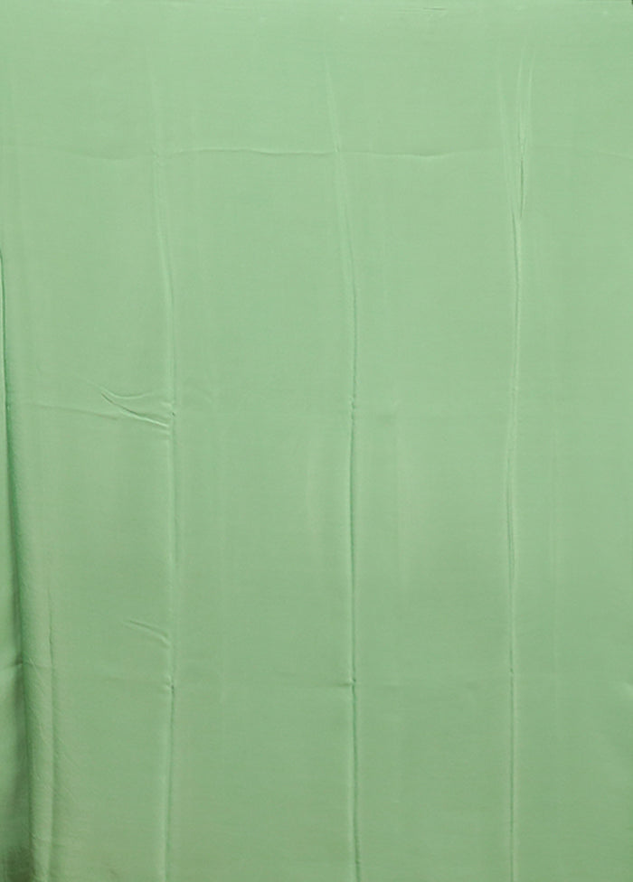Green Handloom Chiffon Pure Silk Saree With Blouse Piece