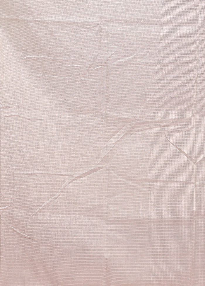 White Pure Cotton Saree With Blouse Piece