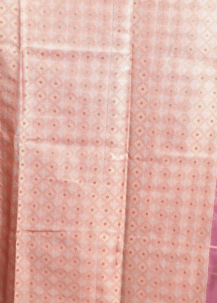 Pink Tissue Silk Saree With Blouse Piece