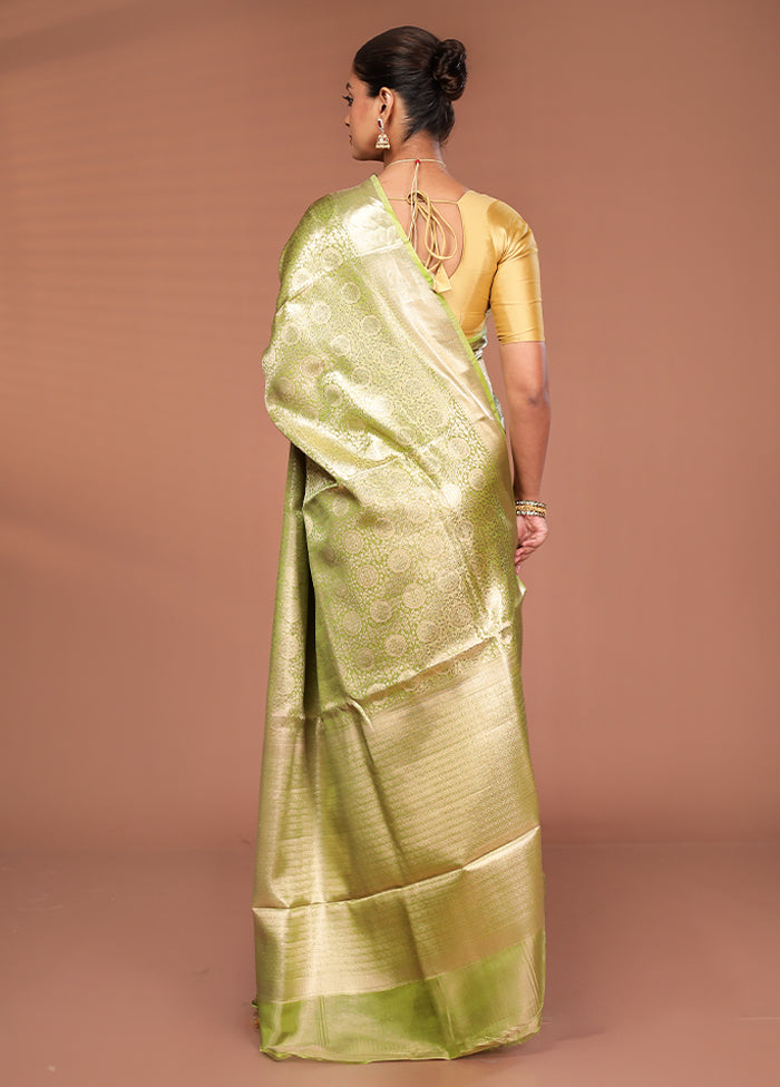 Green Tissue Silk Saree With Blouse Piece