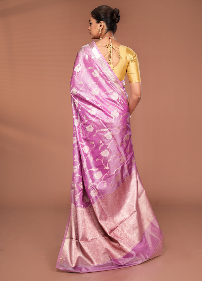 Pink Tissue Silk Saree With Blouse Piece