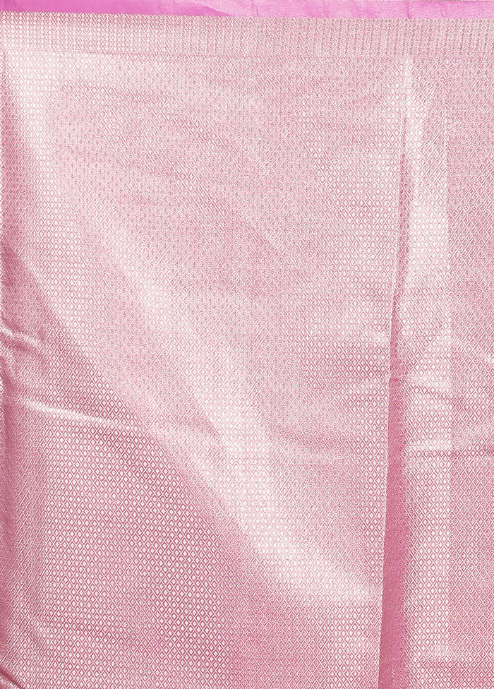 Pink Tissue Silk Saree With Blouse Piece