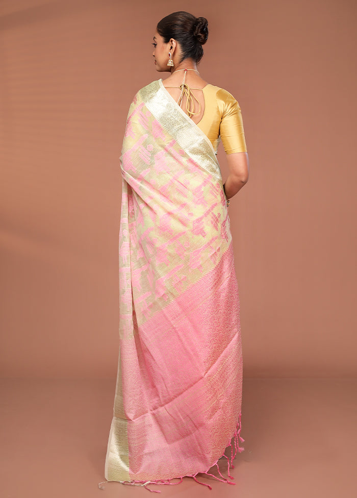 Green Cotton Saree With Blouse Piece