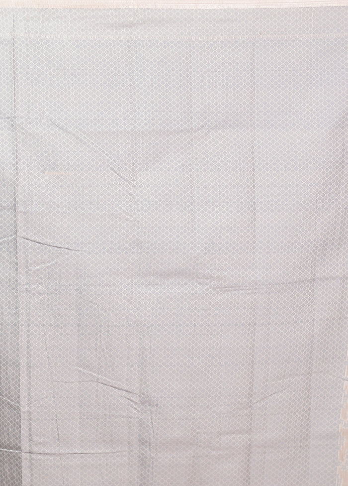 Cream Kora Silk Saree With Blouse Piece