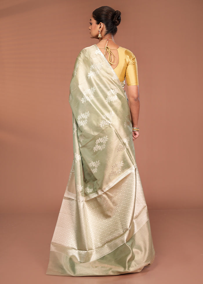 Cream Tissue Silk Saree With Blouse Piece