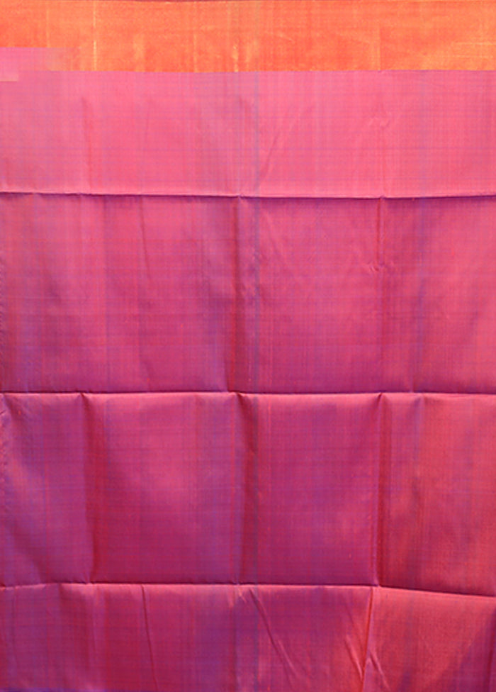 Blue Handloom Kalakshetra Pure Silk Saree With Blouse Piece