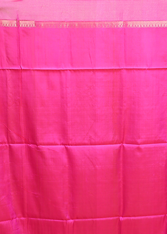 Maroon Handloom Kalakshetra Pure Silk Saree With Blouse Piece