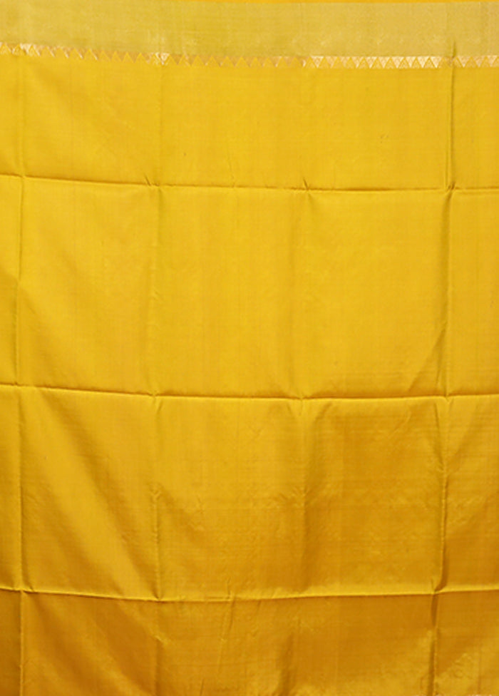 Peach Handloom Kalakshetra Pure Silk Saree With Blouse Piece
