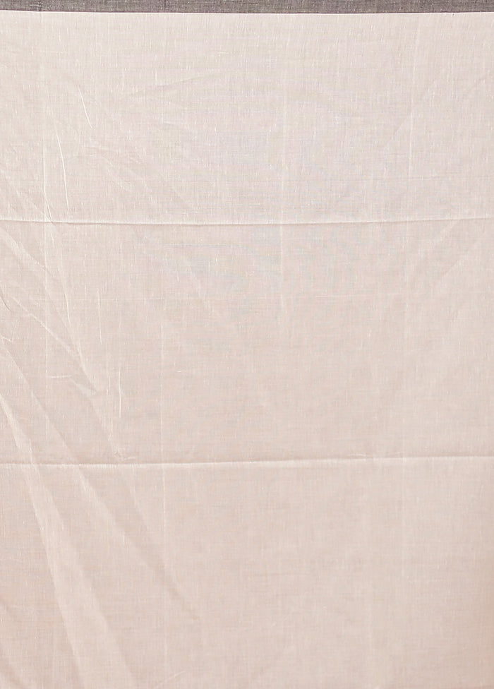 Cream Matka Silk Saree With Blouse Piece