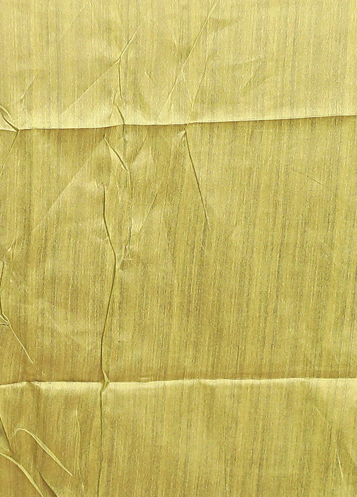 Green Tussar Silk Saree With Blouse Piece