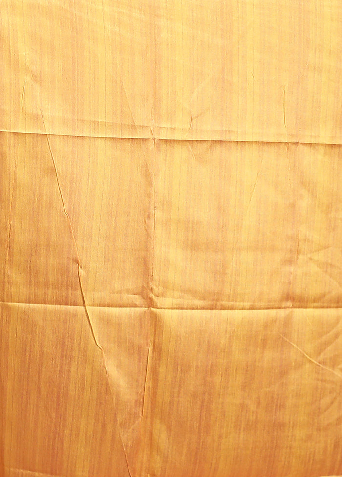 Yellow Tussar Silk Saree With Blouse Piece