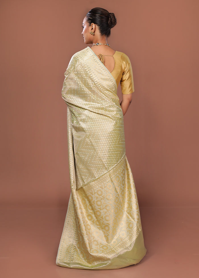 Cream Tissue Silk Saree With Blouse Piece