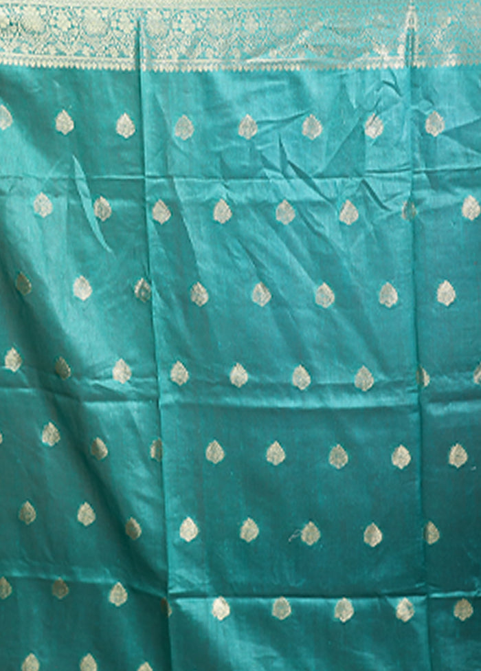 Green Tussar Silk Saree With Blouse Piece