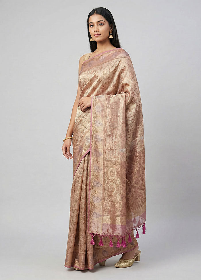 Purple Tissue Silk Saree With Blouse Piece