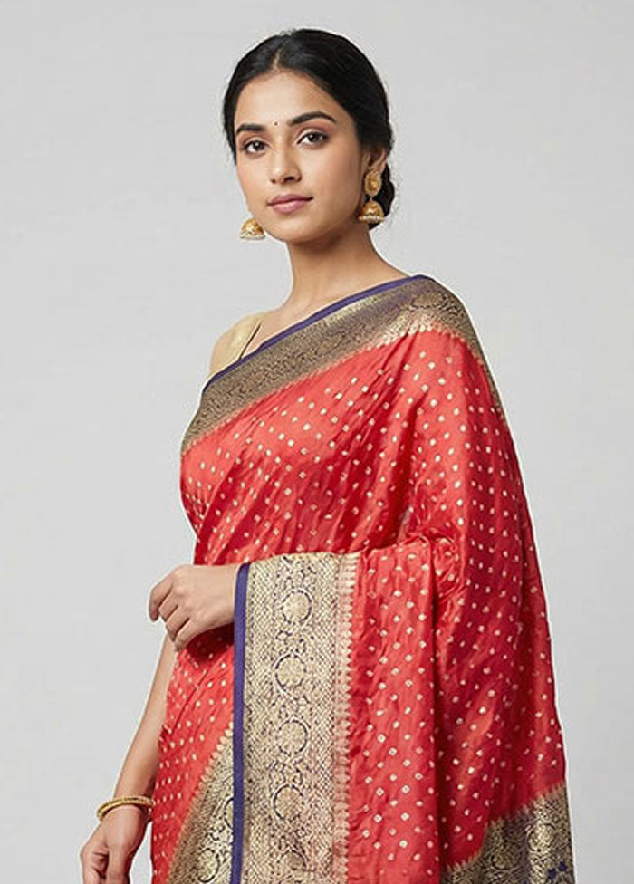 Pink Dupion Silk Saree With Blouse Piece