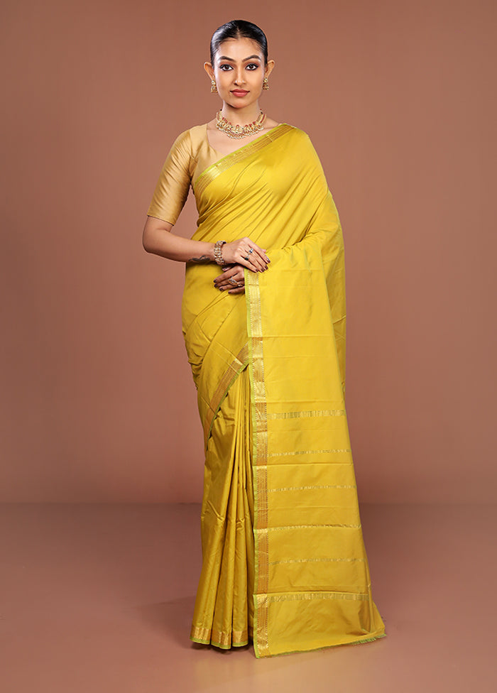 Green Kanjivaram Silk Saree With Blouse Piece