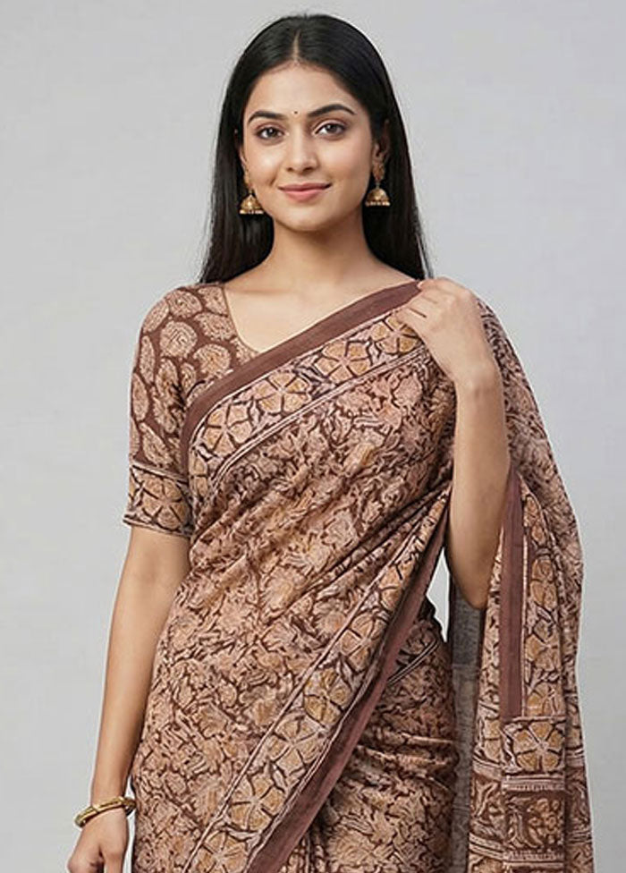 Maroon Chanderi Cotton Saree With Blouse Piece