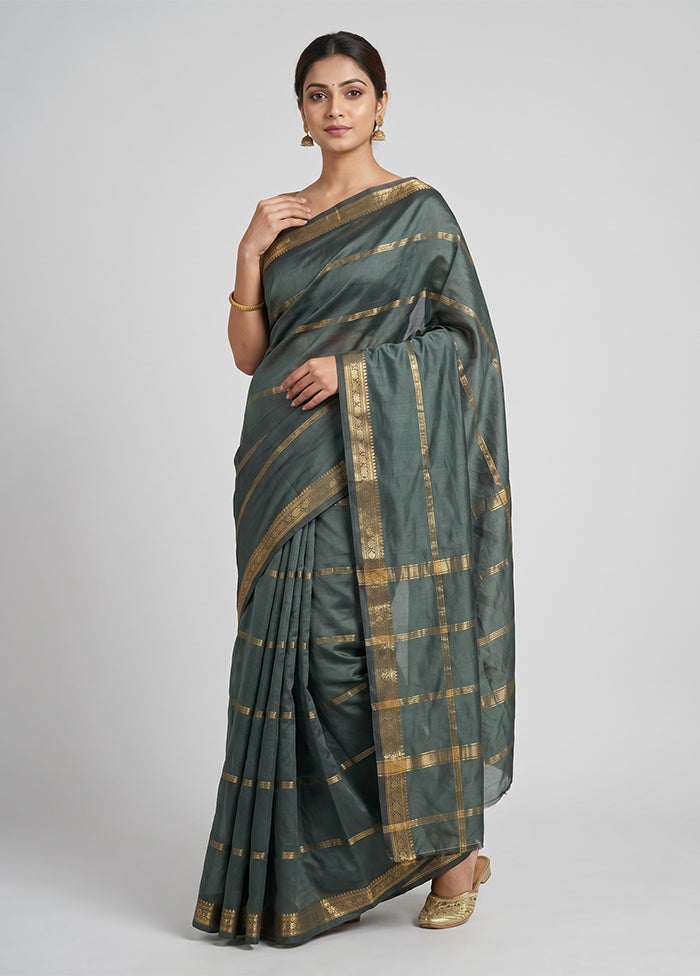 Black Kanjivaram Silk Saree With Blouse Piece