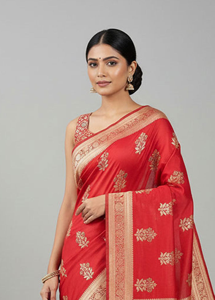 Pink Katan Silk Saree With Blouse Piece