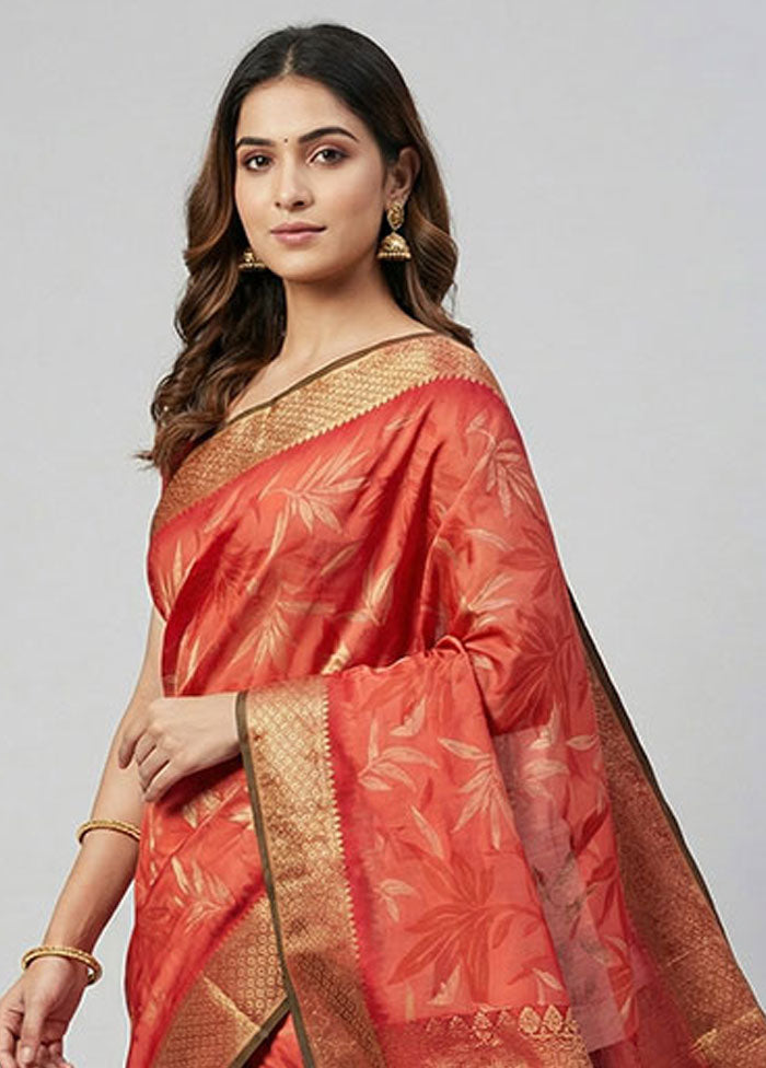 Pink Dupion Silk Saree With Blouse Piece